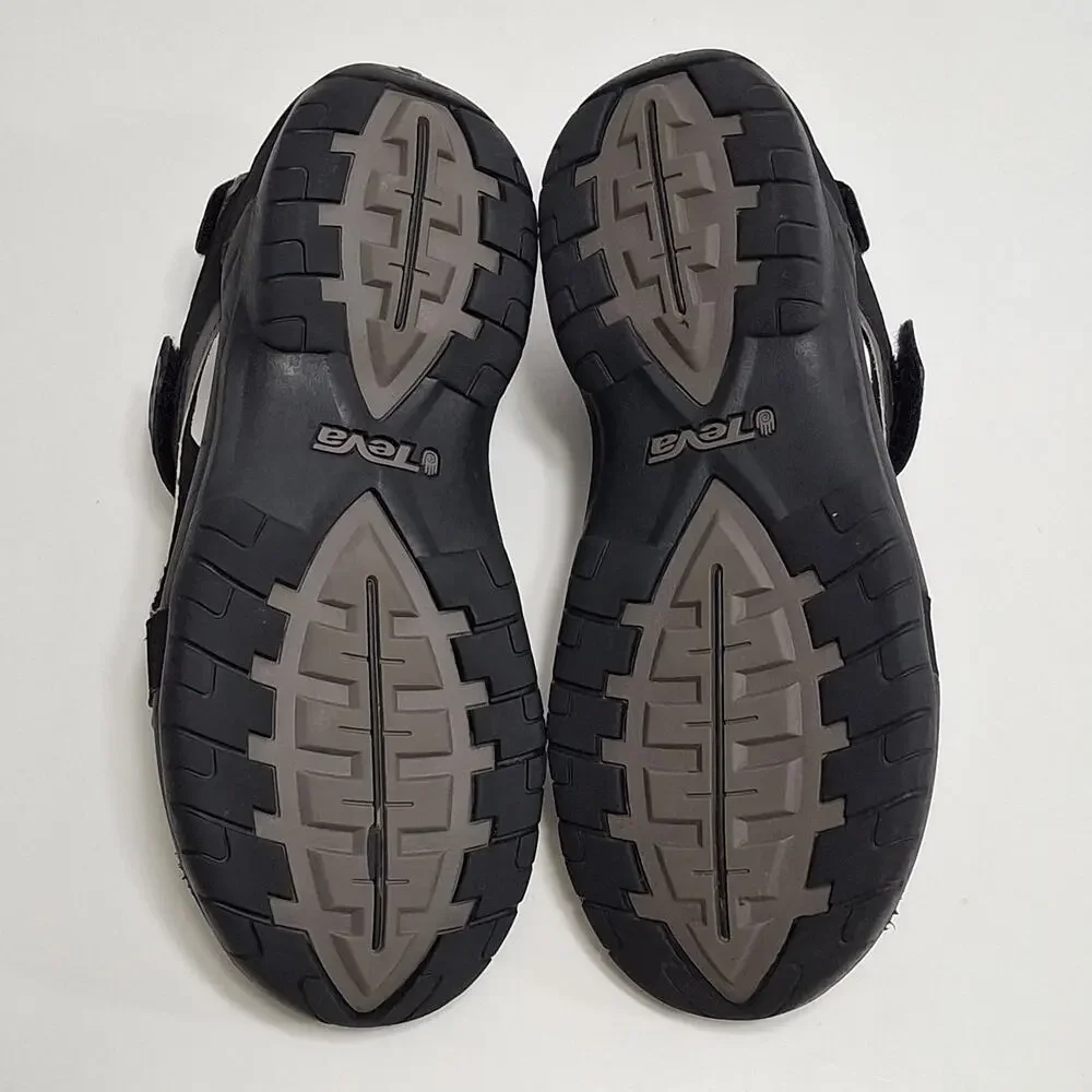 Teva Minam Sandals Mens 10 Hiking Strappy Comfort Low Top Flat Hook & Loop Black